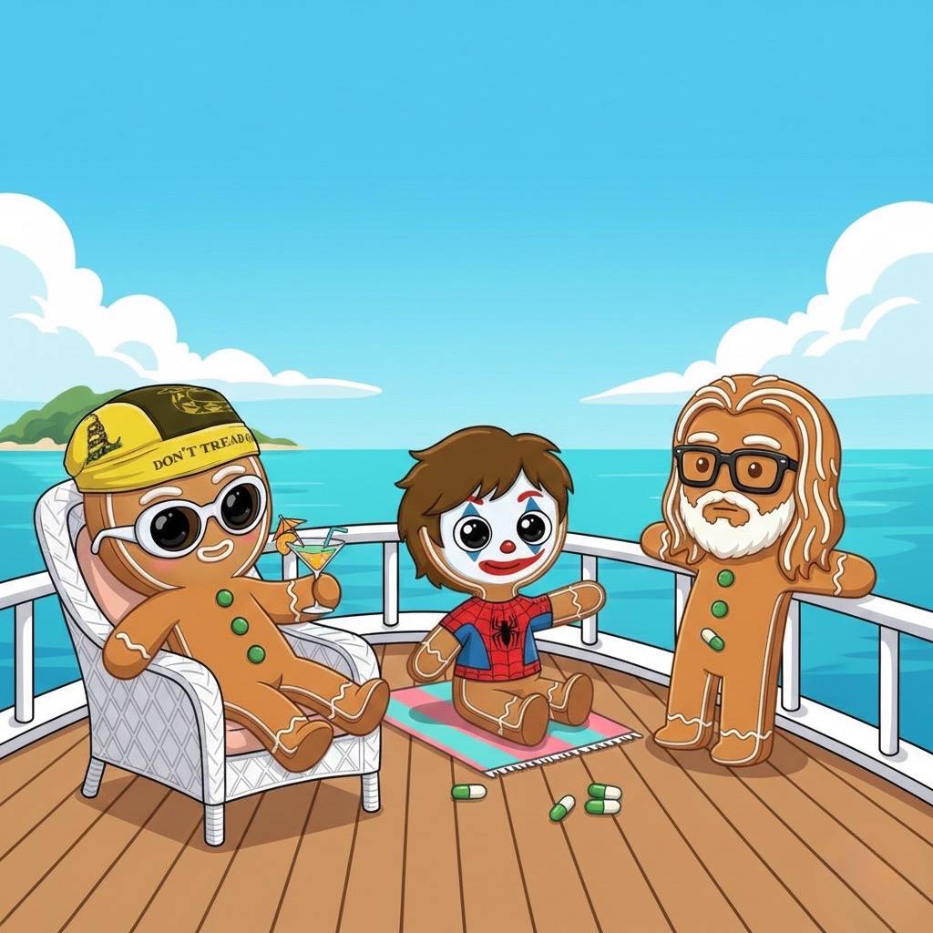 Gingerbread Characters on boat